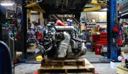 312A3エンジン搭載のアバルト<br>エンジン換装作業の開始